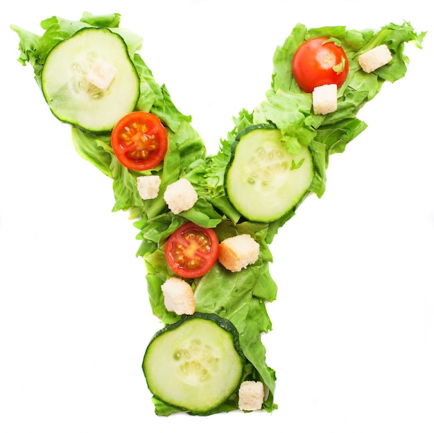 Free photo letter y with nutritious food