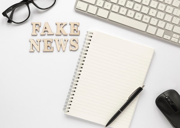 Free photo letters forming fake news message