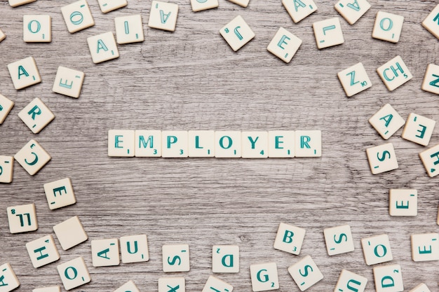 Letters forming the word employer