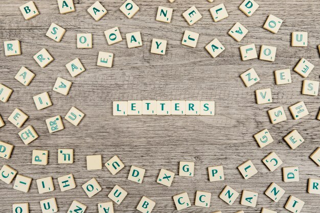 Letters forming the word letters