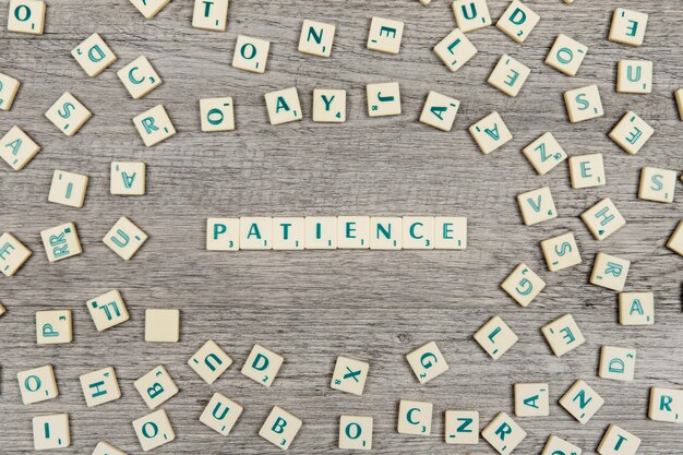 Letters forming the word patience