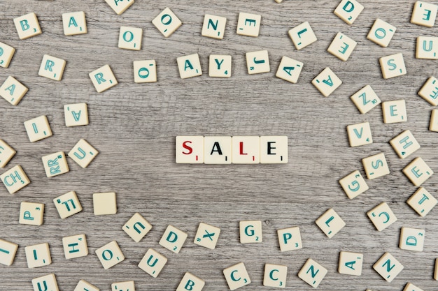 Free photo letters forming the word sale