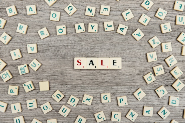 Letters forming the word sale