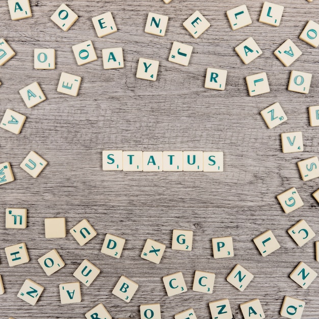 Free photo letters forming the word status