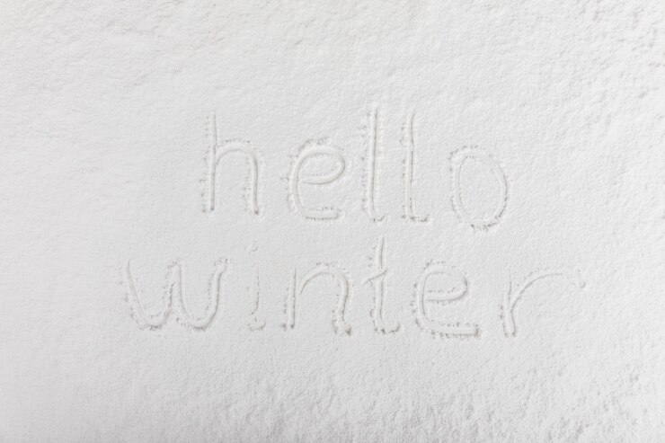 Free Photo letters written on snow surface