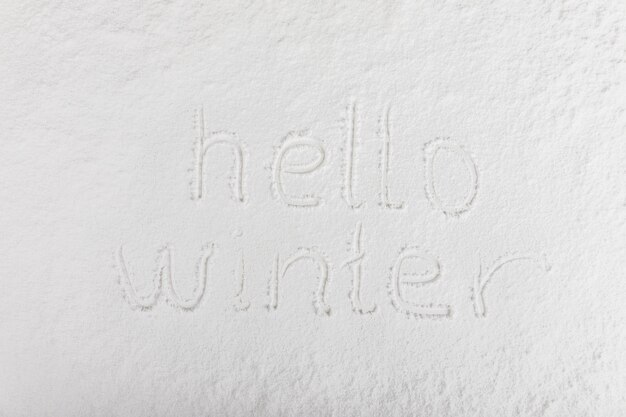 Letters written on snow surface