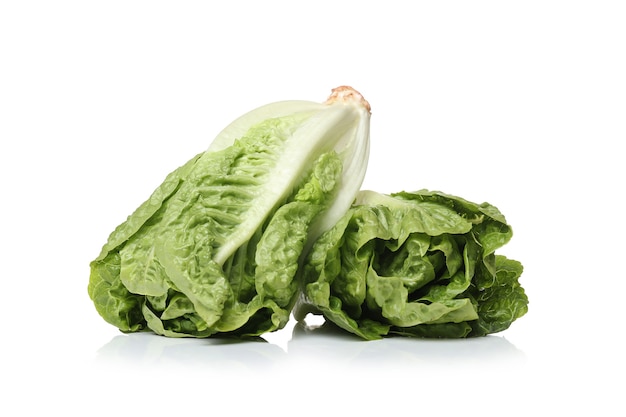 Lettuces on a white surface