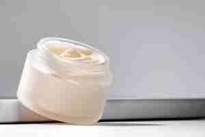 Free photo levitating cosmetic cream display