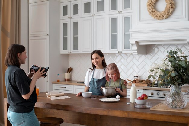 Lgbt couple spending time together with their daughter