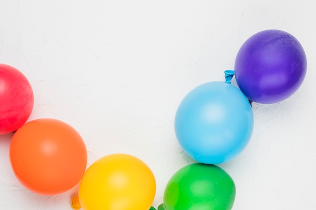 LGBT rainbow made of colorful balloons 