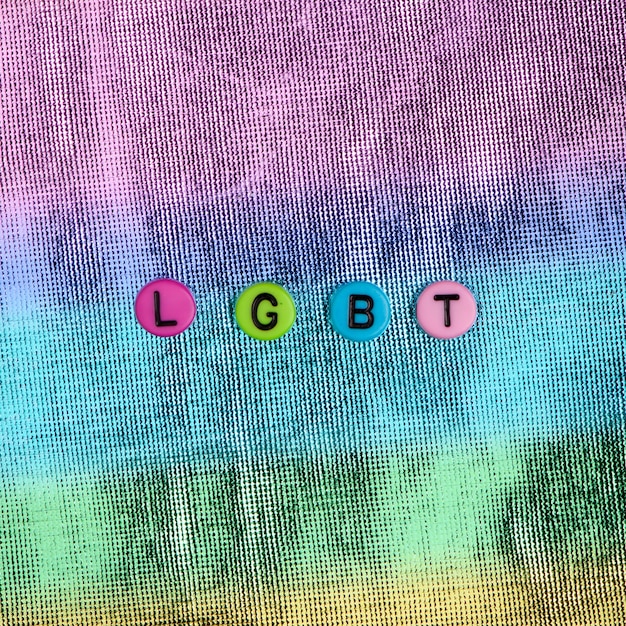 Free photo lgbt word beads lettering colorful
