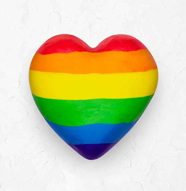 Free photo lgbtq+ pride heart plasticine clay diy element