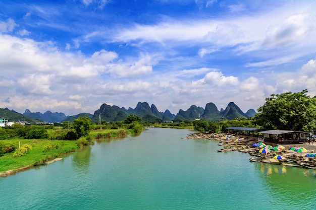 Free photo li park rural rafting mist