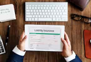 Free photo liability insurance money risk form document concept