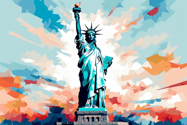 Free photo liberty enlightening the world ai generated image