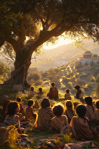 Free photo life of children in ancient greece