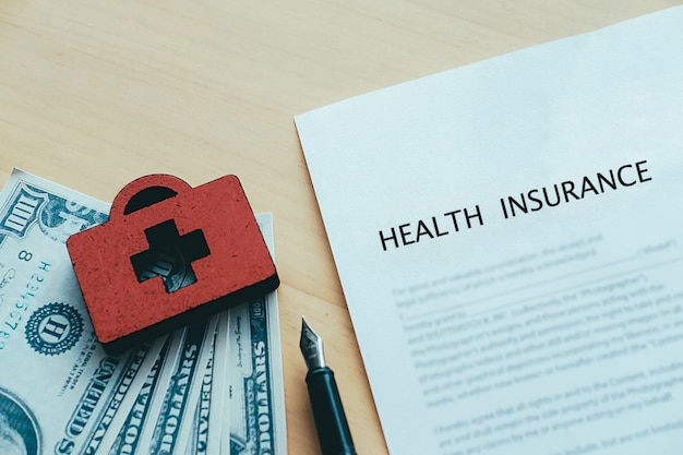 Life and health insurance policy concept idea