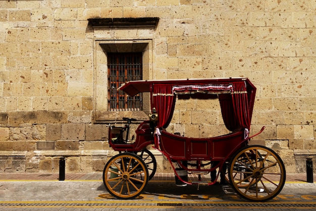 Life in mexico landscape with carriage