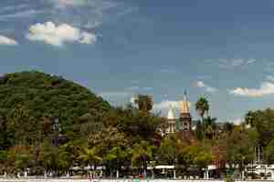 Free photo life in mexico landscape with castle