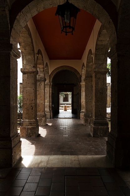 Life in mexico landscape with columns