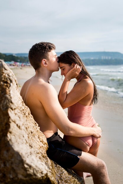 Lifestyle beach with cute couple