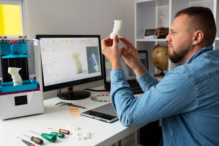 Free Photo lifestyle of designer using a 3d printer
