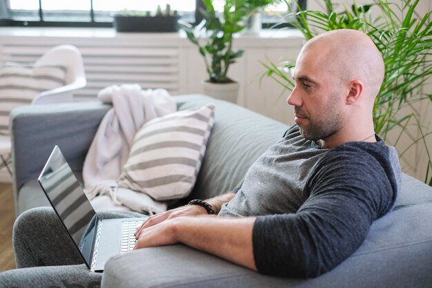 Lifestyle. Handsome man at home