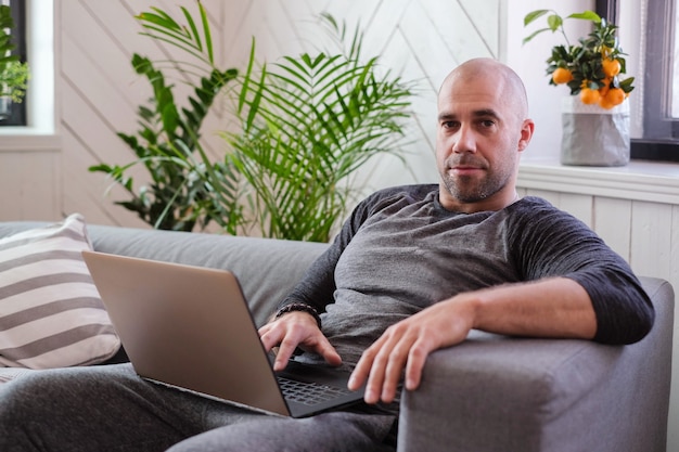 Lifestyle. Handsome man at home