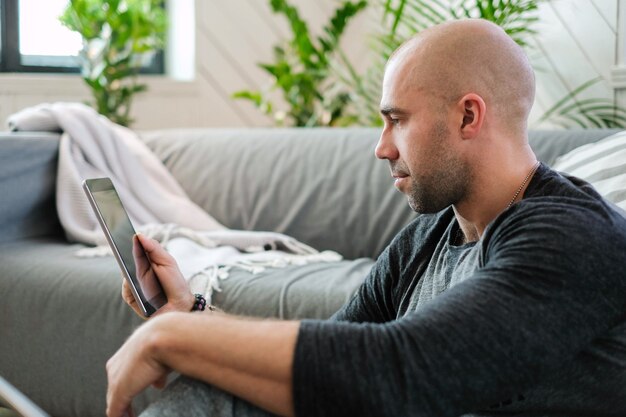 Lifestyle. Handsome man at home