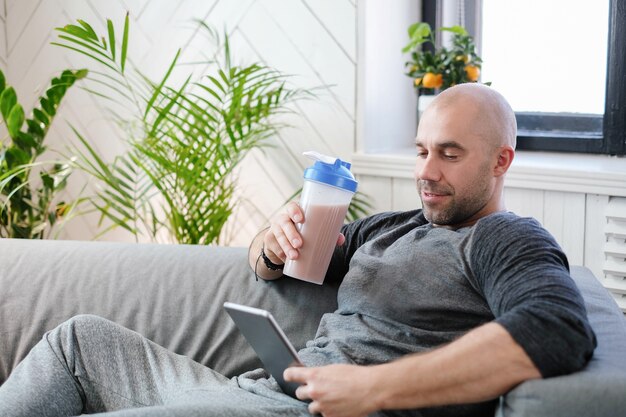 Lifestyle. Handsome man at home