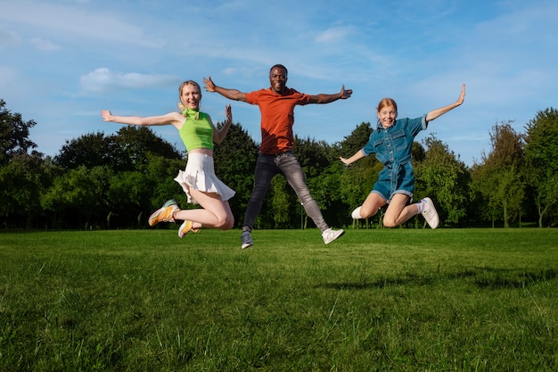 Free photo lifestyle of people jumping around