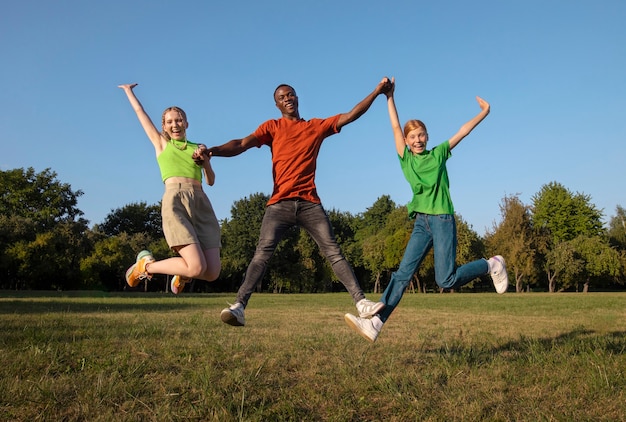 Free photo lifestyle of people jumping around