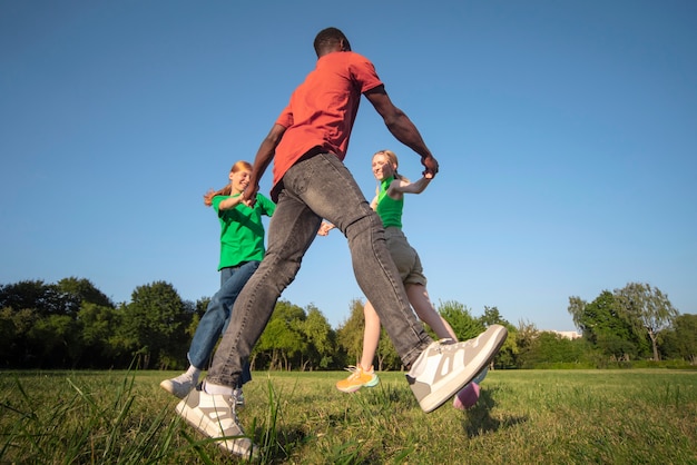 Free photo lifestyle of people jumping around