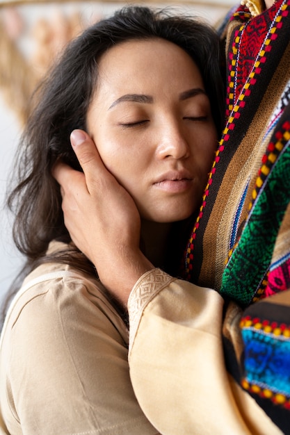 Foto gratuita stile di vita delle persone che vivono in interni boho