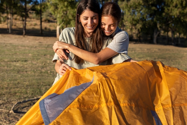 Lifestyle of people living in camping