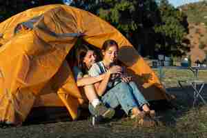 Free photo lifestyle of people living in camping