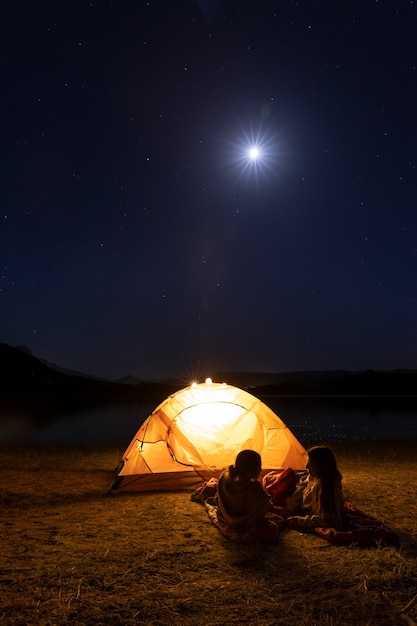 Free photo lifestyle of people living in camping