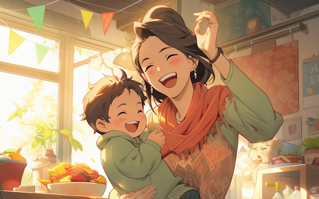 Free Photo lifestyle scene in anime style with people doing daily tasks