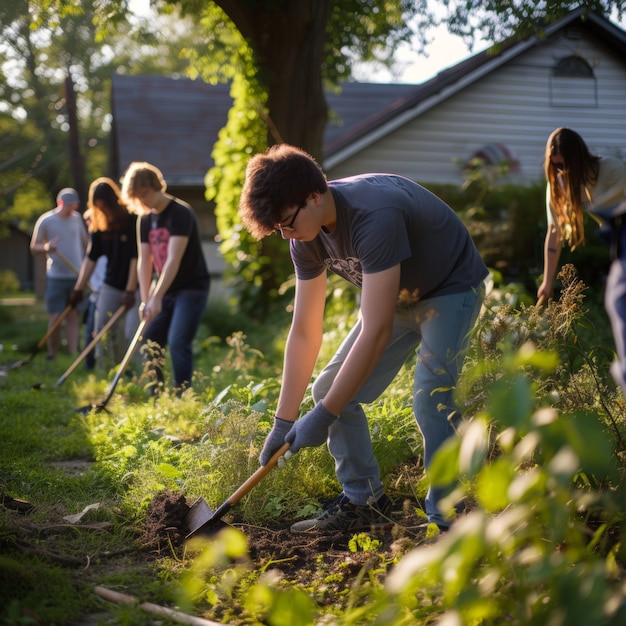 Free photo lifestyle scene from community showing care and support from people