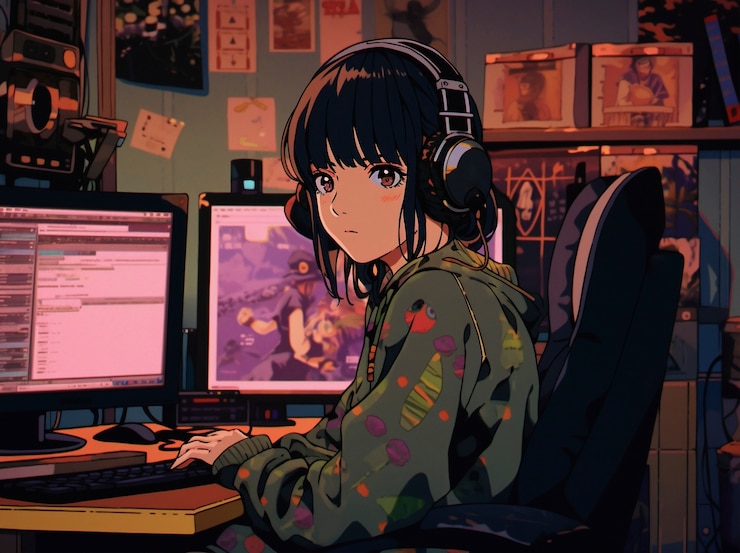 Free Photo lifestyle scene with people doing regular tasks in anime style