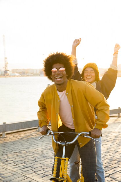 Lifestyle of young friends outdoors