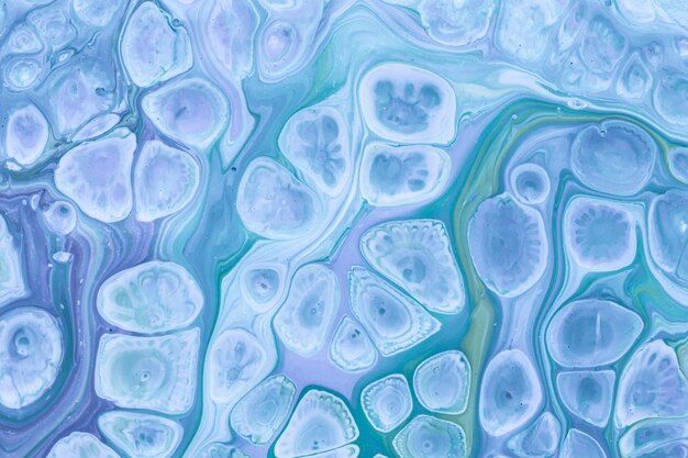 Light blue bubbles acrylic painting