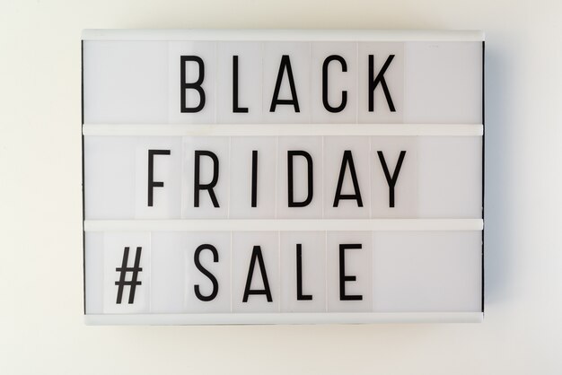 Light box with black friday sale text
