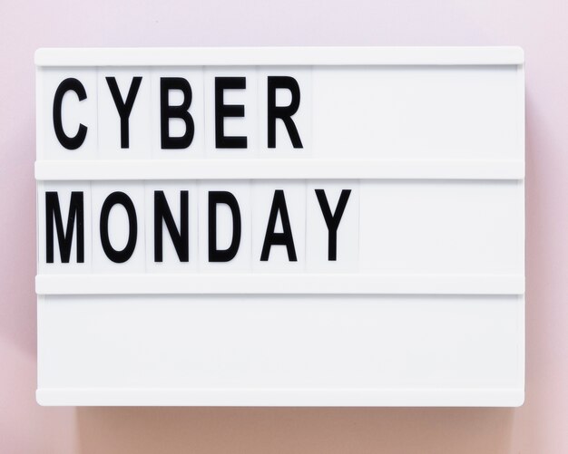 Light box with cyber monday on it