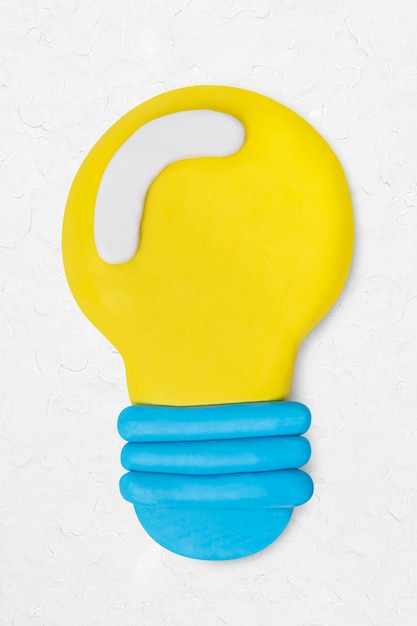 Free photo light bulb clay icon cute handmade marketing creative craft graphic