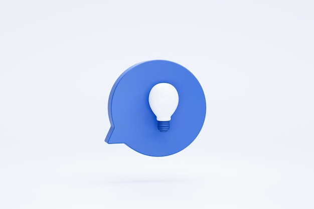 Light Bulb idea business inspiration creative solution sign or symbol icon 3d rendering