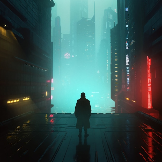 Light flares cityscape rendering