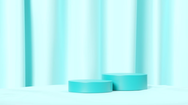 Azzurro pastello chiaro d che rende semplice lo sfondo minimo per il supporto del podio dell'esposizione del prodotto per pr