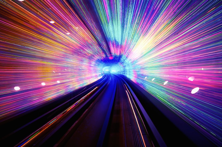Free Photo light tunnel background