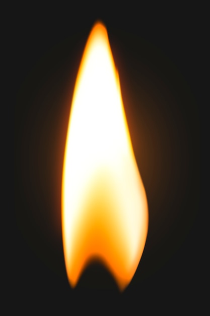 Lighter flame element, realistic burning fire image